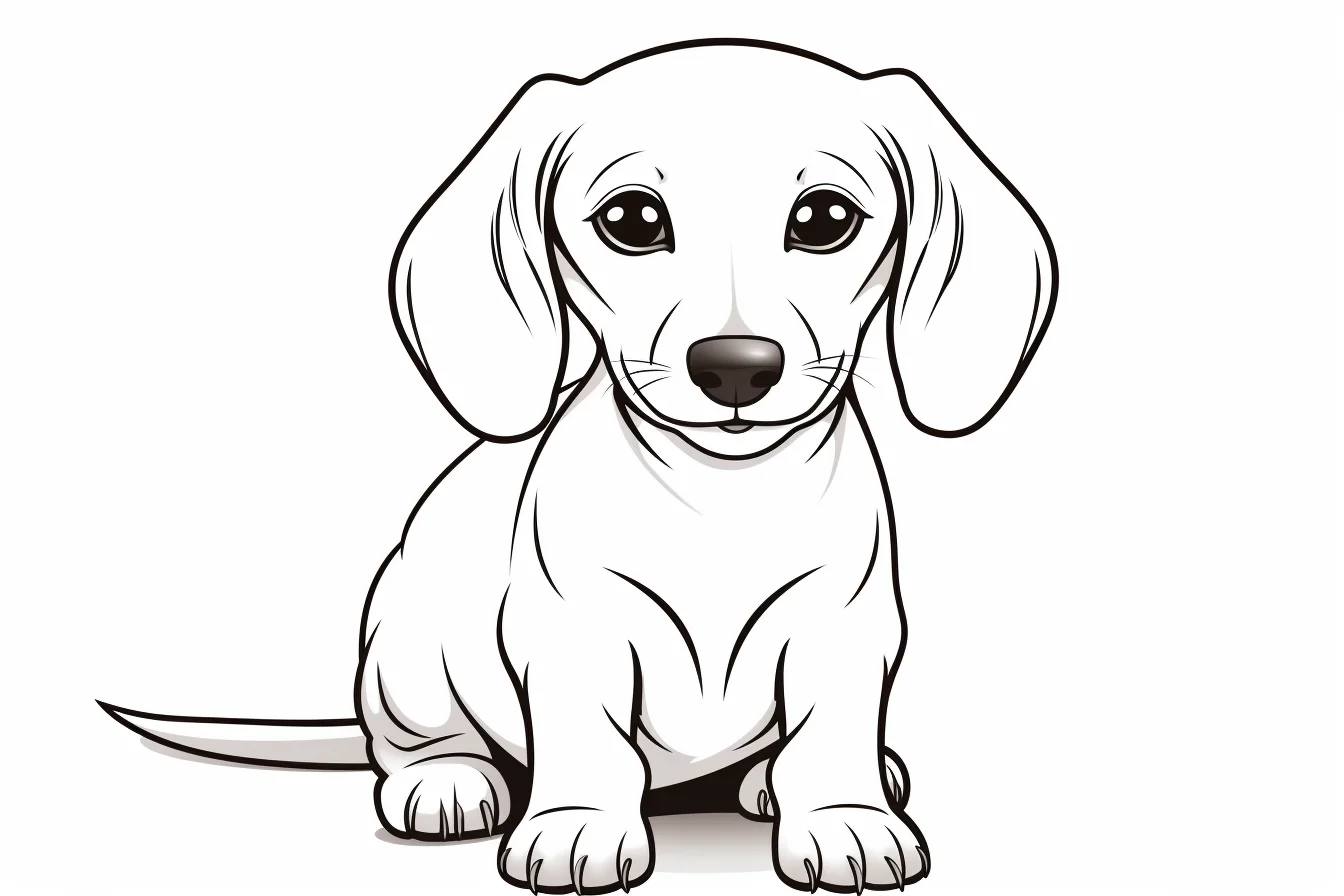 cute sausage dog puppy coloring pages