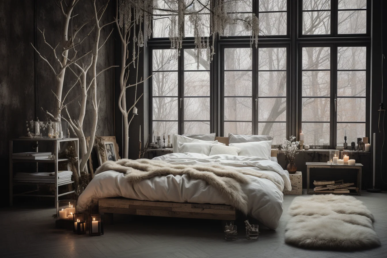 dark scandinavian bedroom