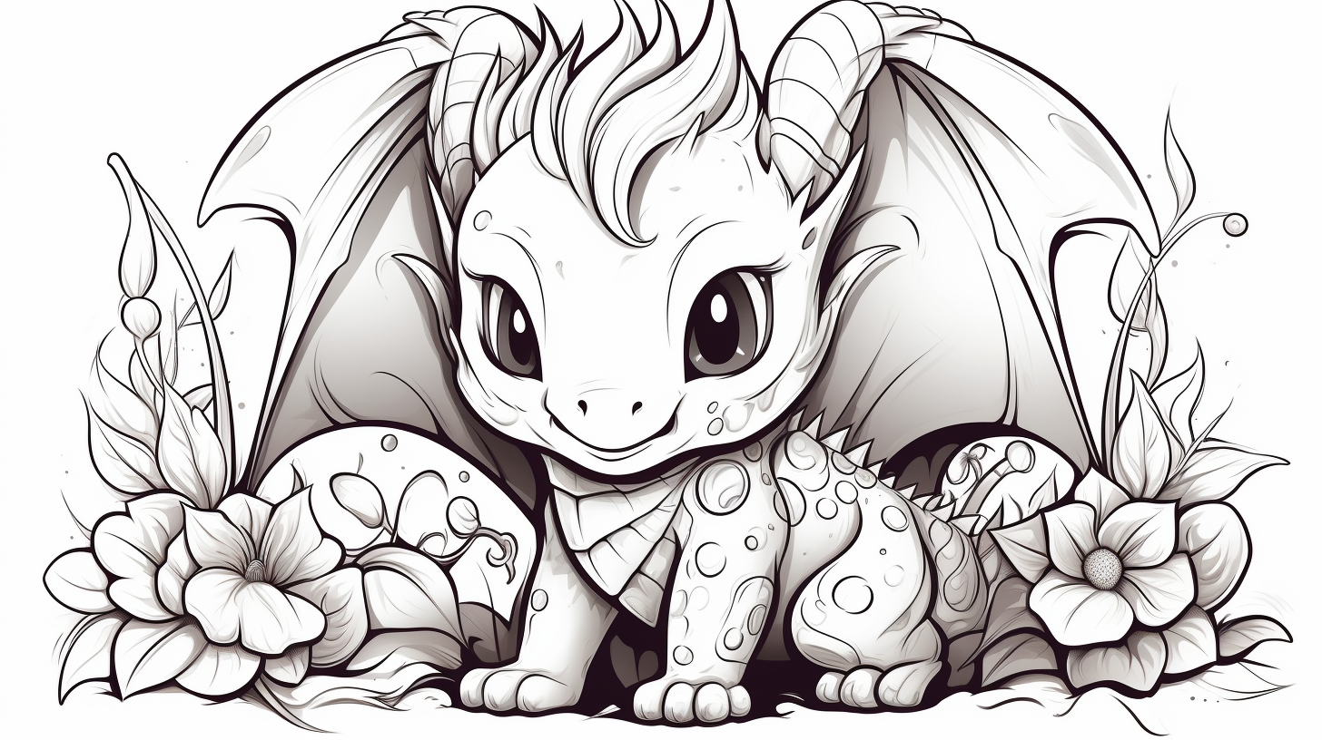 dragon coloring pages easy