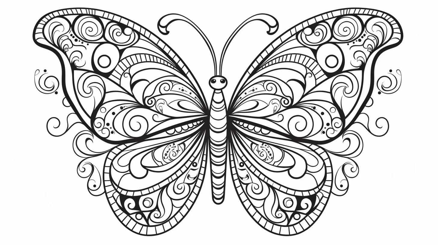 easy butterfly mandala coloring pages