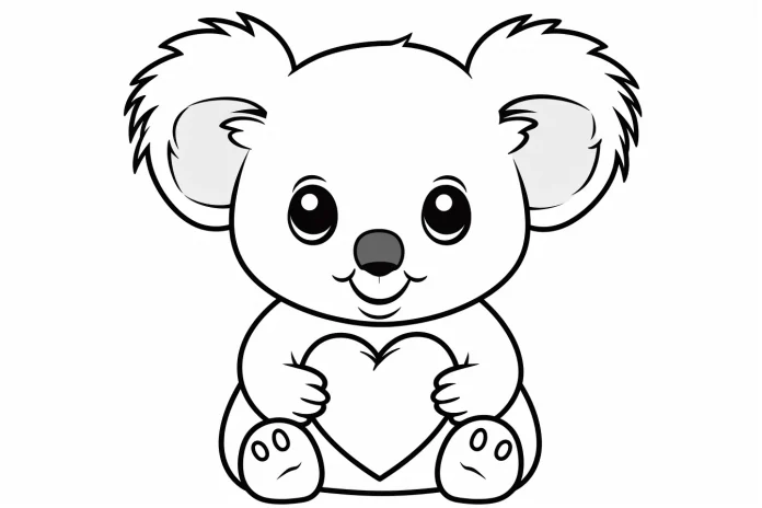 easy koala coloring pages for kids