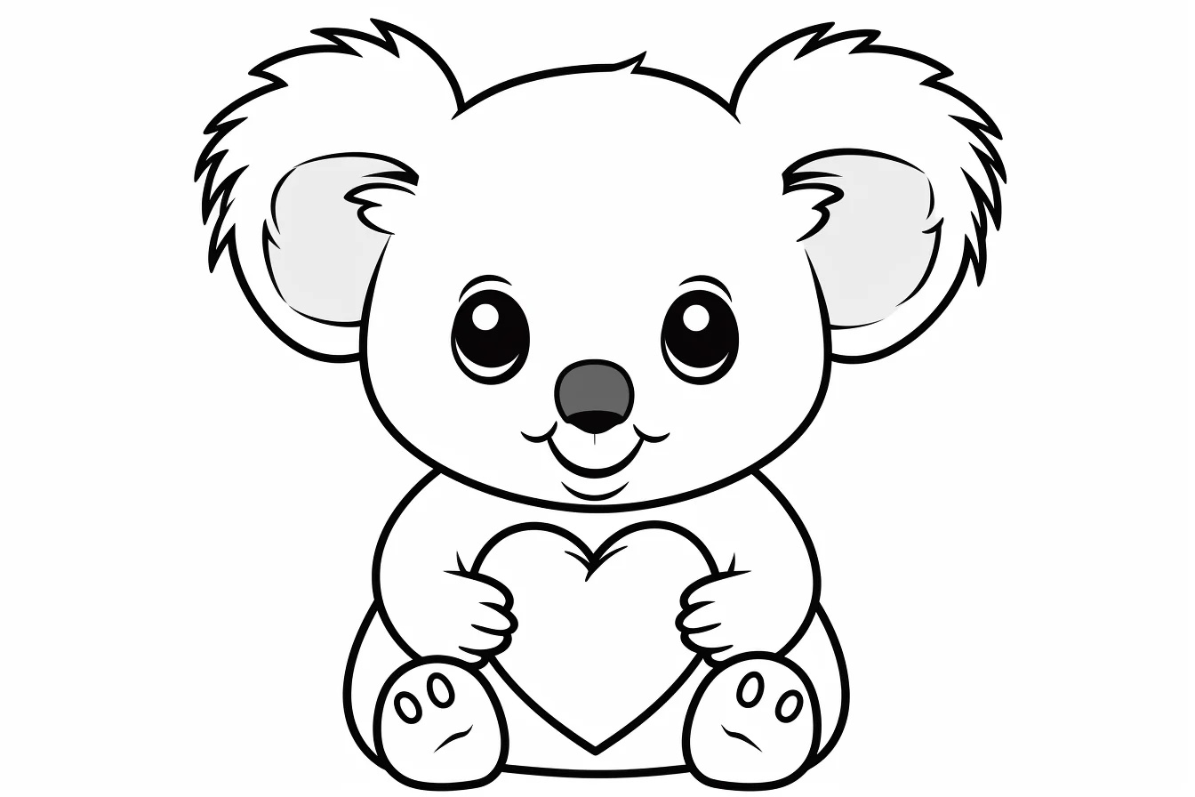 easy koala coloring pages for kids
