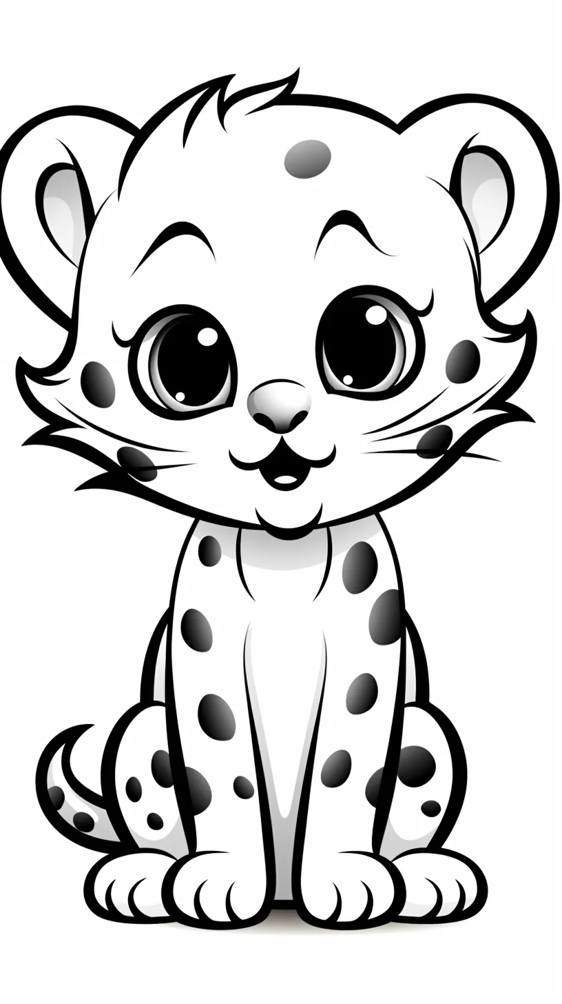 easy leopard coloring pages