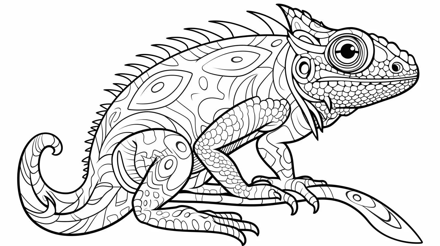 easy lizard coloring pages mandala