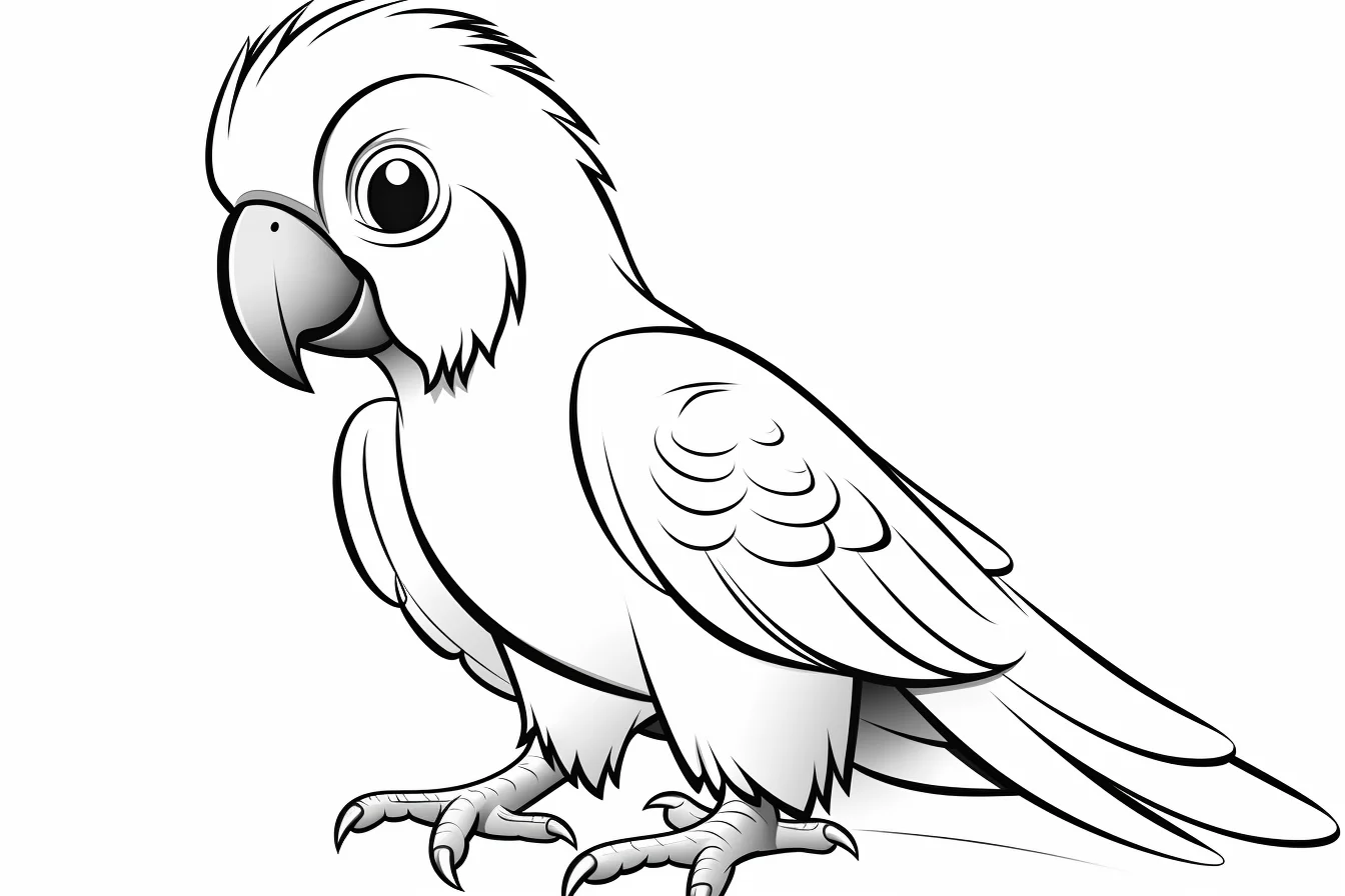 easy parrot coloring pages