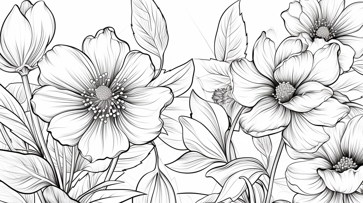 flower coloring pages easy