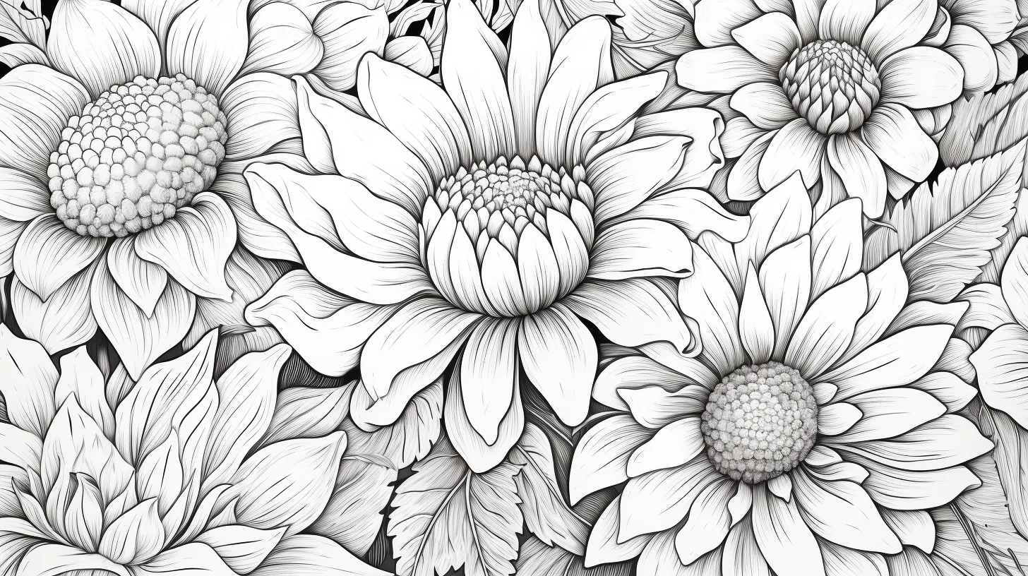 flower coloring pages for adults