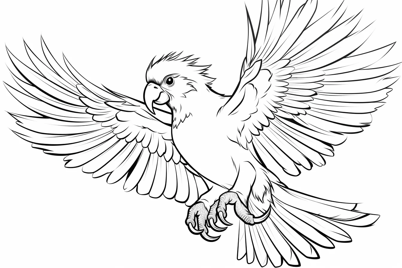 flying parrot coloring pages