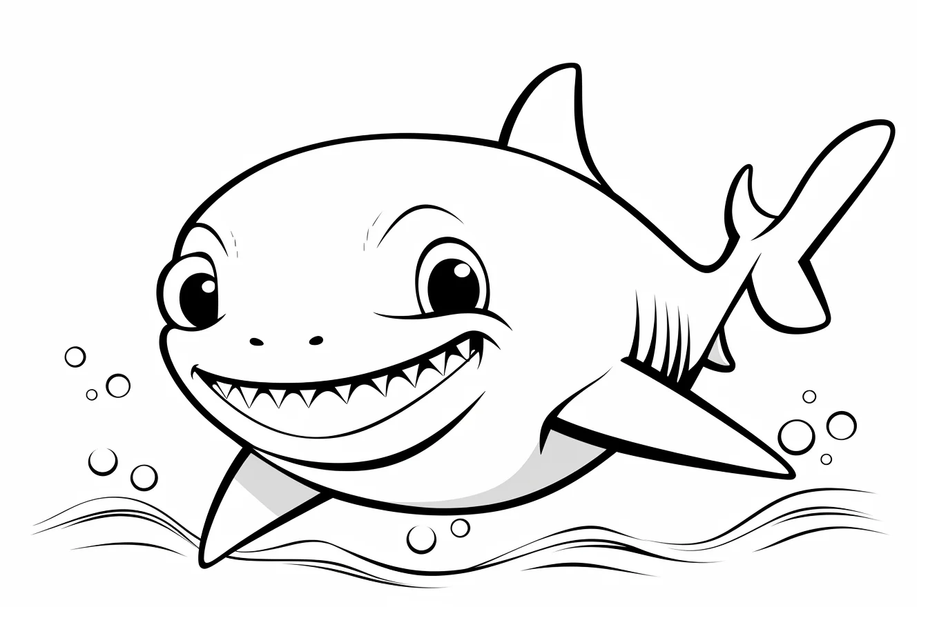 free baby shark colouring pages printable