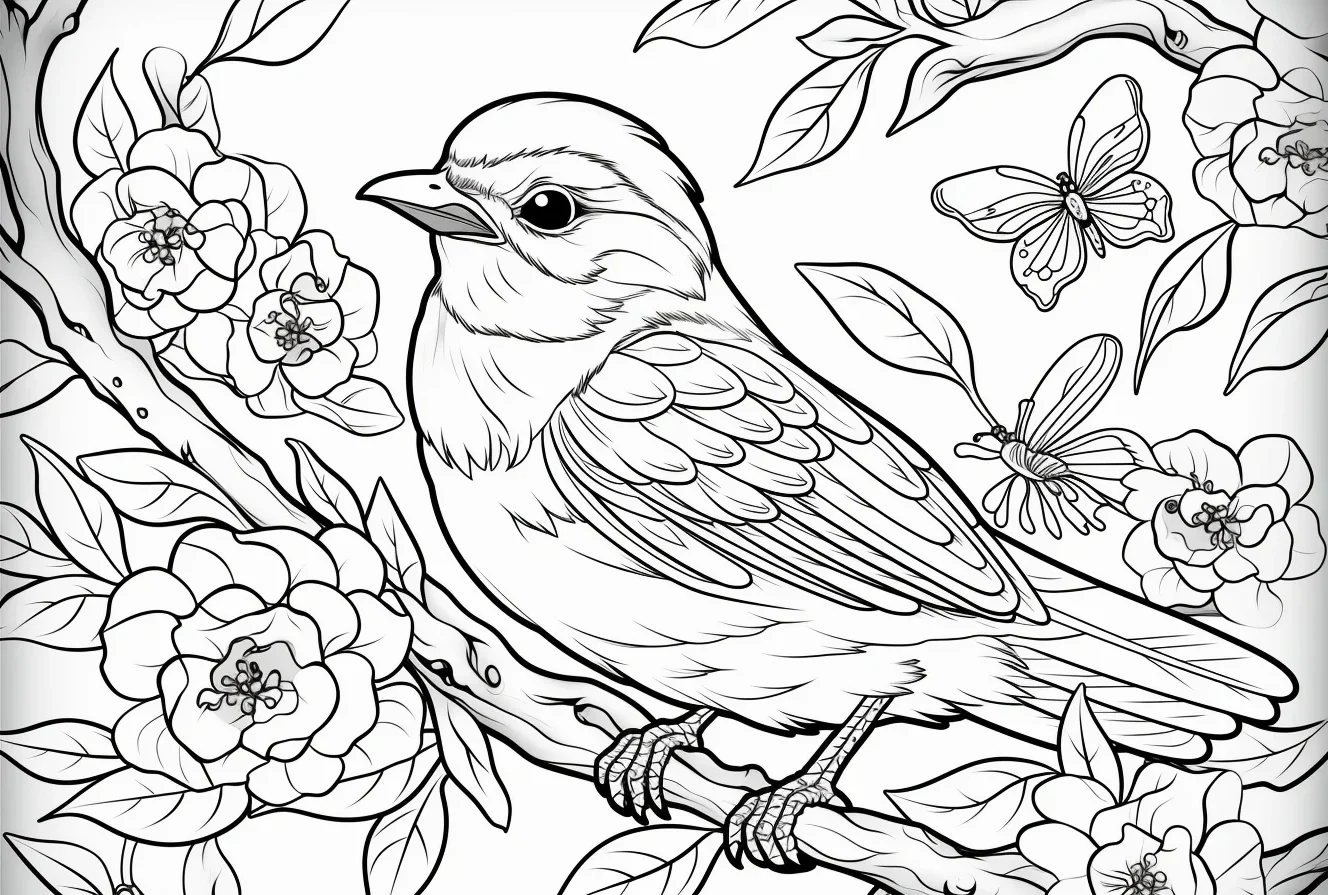 free bird coloring pages for adults