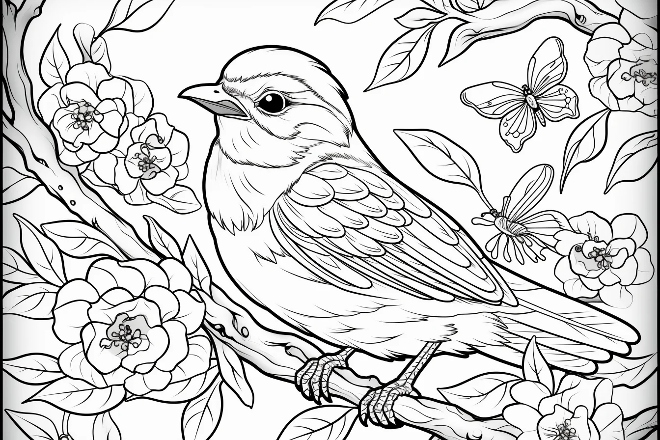 free bird coloring pages for adults