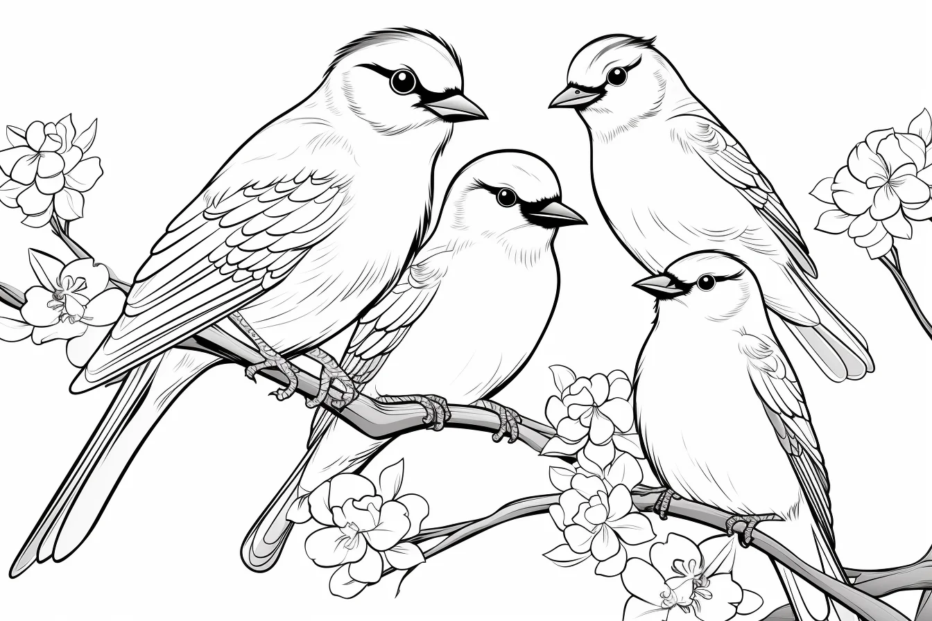 free bird family coloring pages
