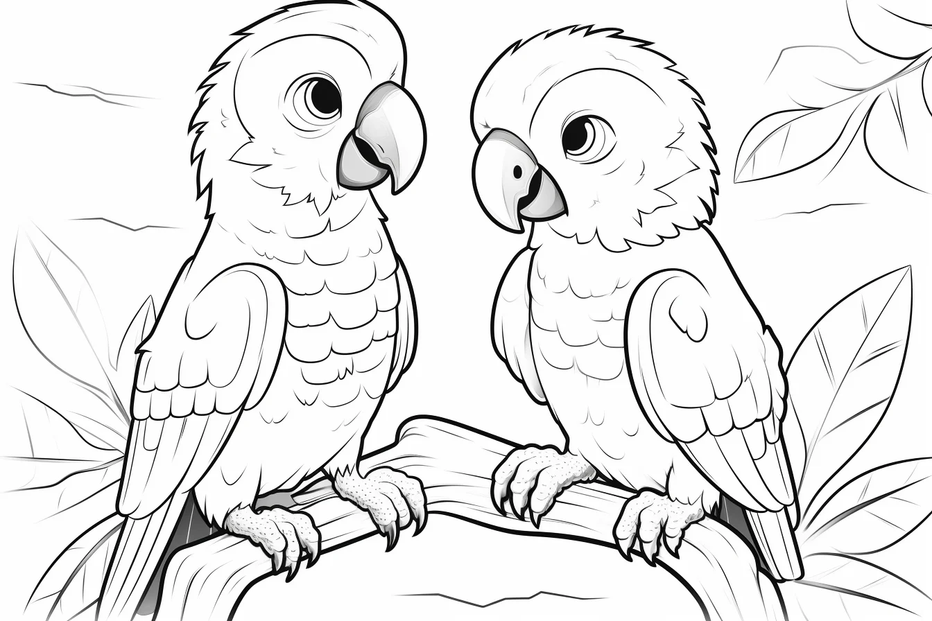 free family parrot coloring pages