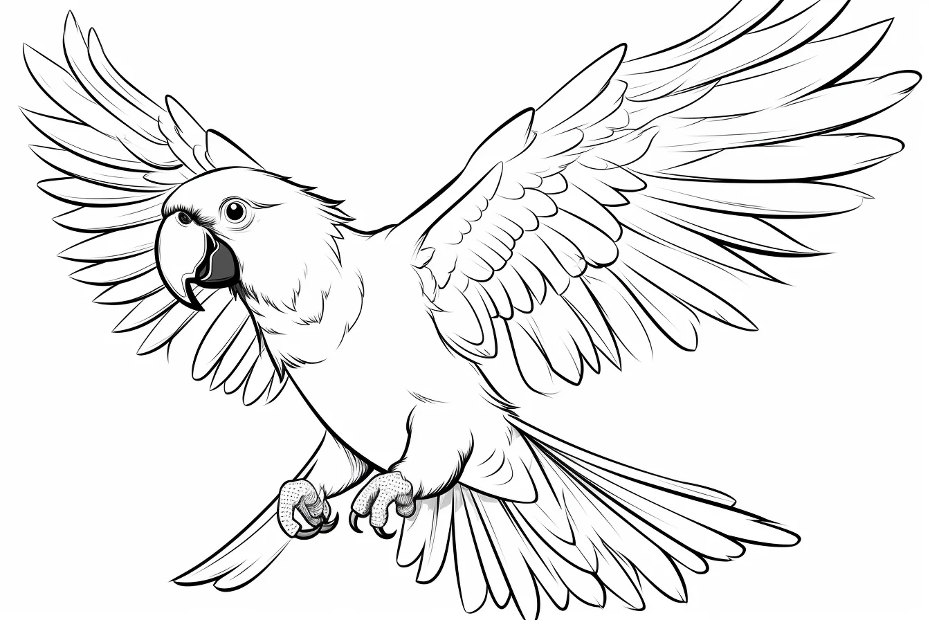 free flying parrot coloring pages for kids