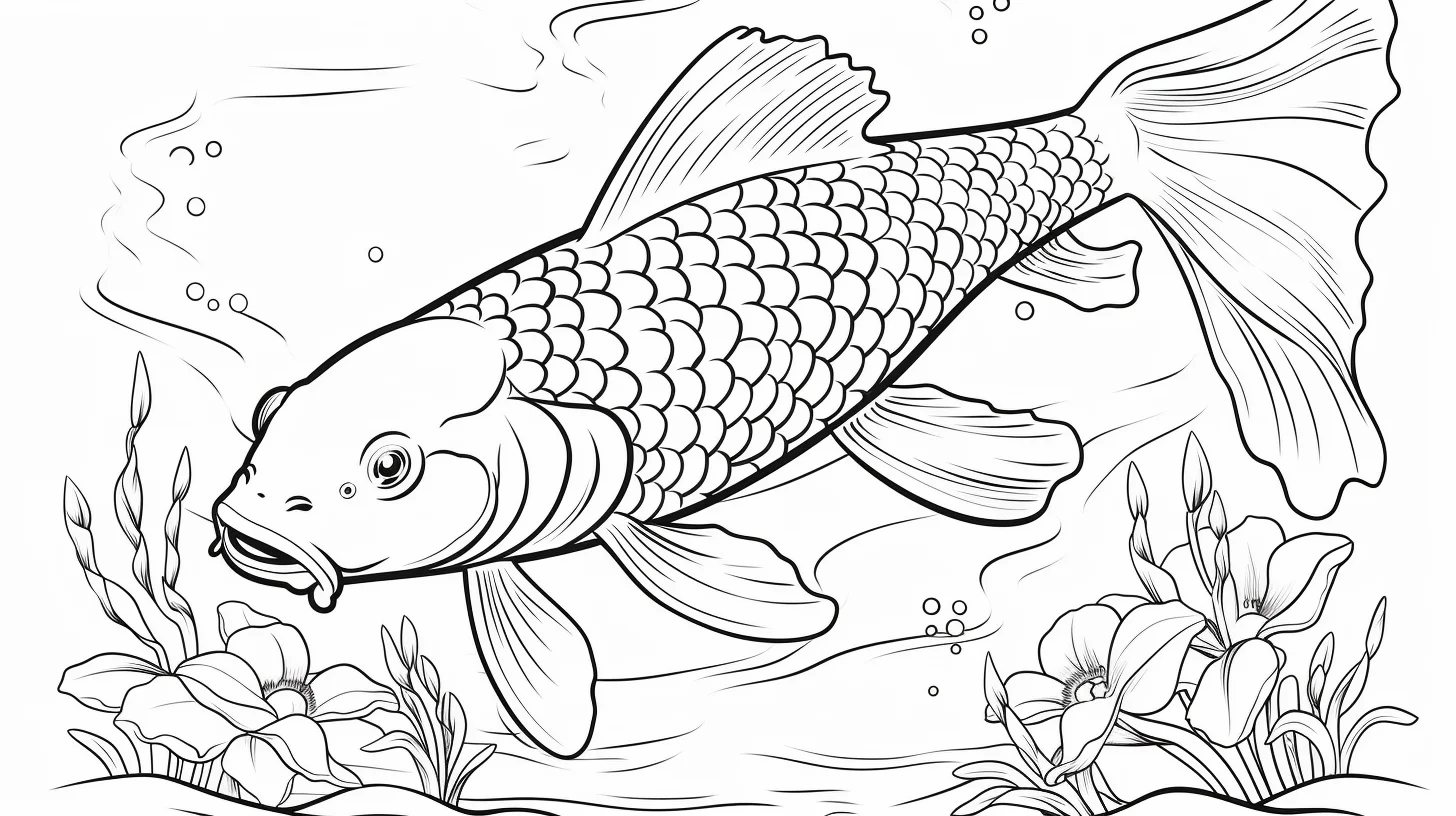 free koi fish coloring pages for aldult