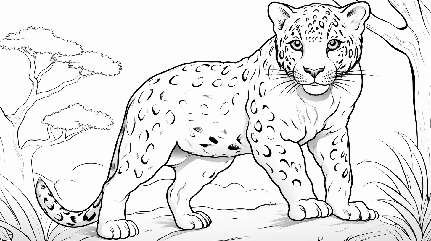 free leopard coloring pages for adults