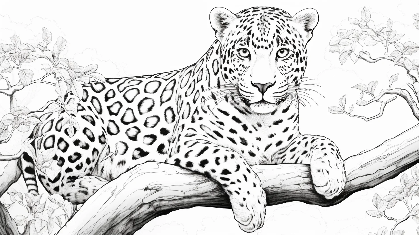 free leopard coloring pages for adults