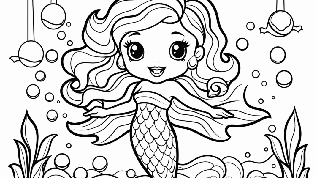 Free Printable Enchanting Mermaid Coloring Pages For Kids