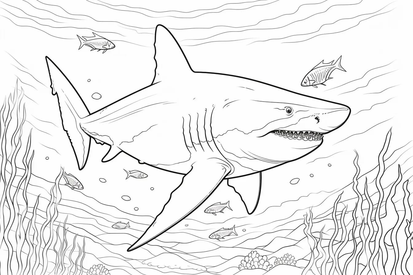 15+ Megalodon Coloring Page