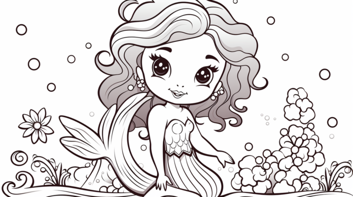 Free Printable Enchanting Mermaid Coloring Pages for Kids