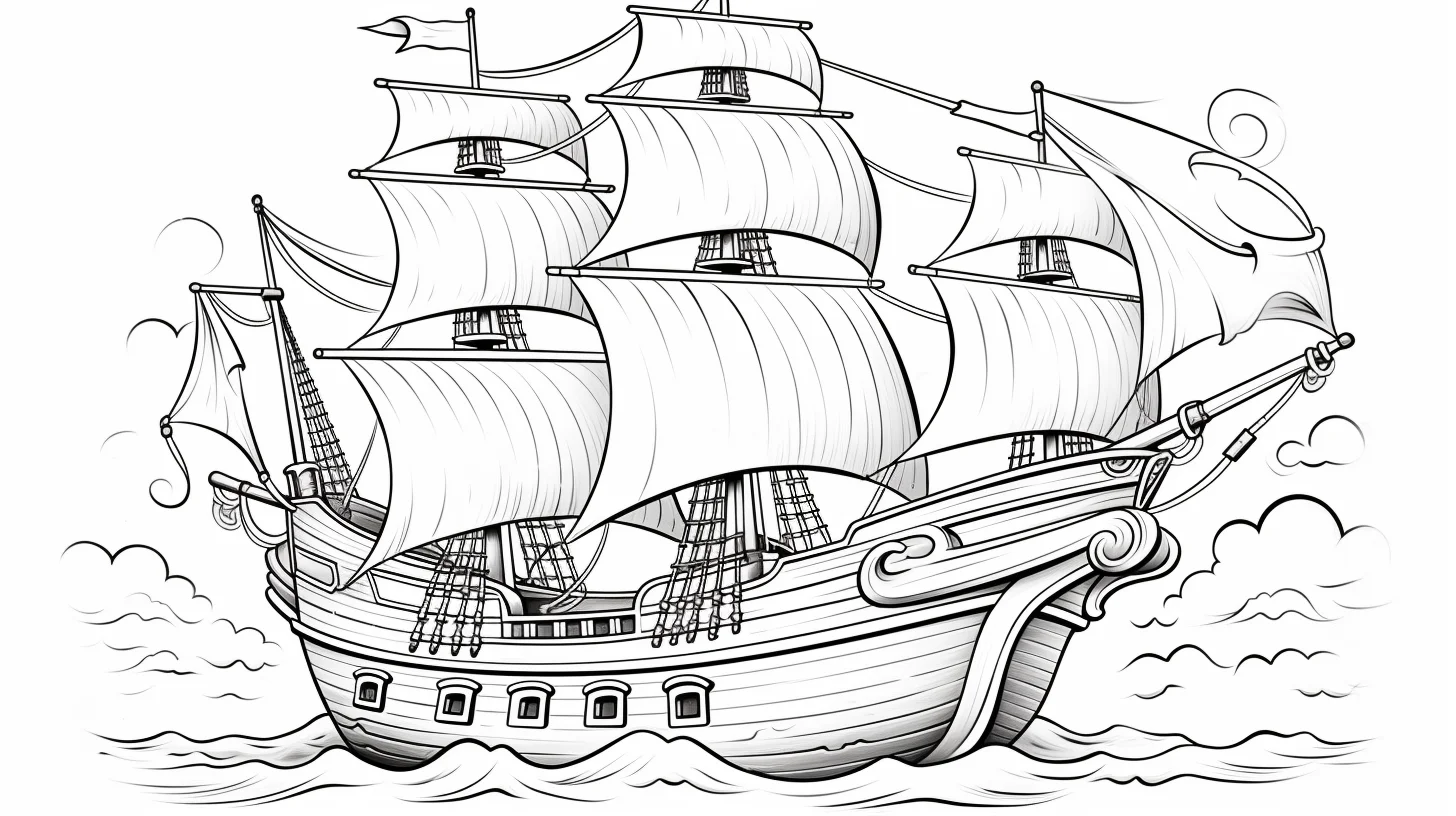 free pirate ship coloring pages for adults