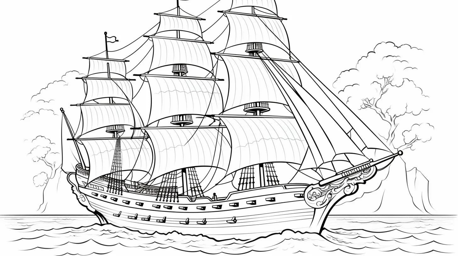 free pirate ship coloring pages for kids