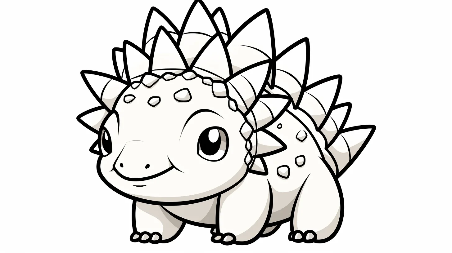free printable baby stegosaurus coloring page for kids