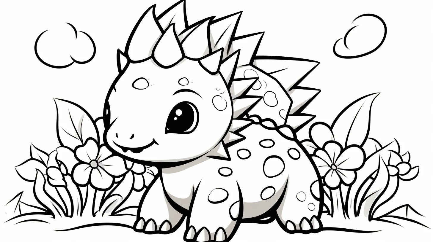 free printable baby stegosaurus coloring page