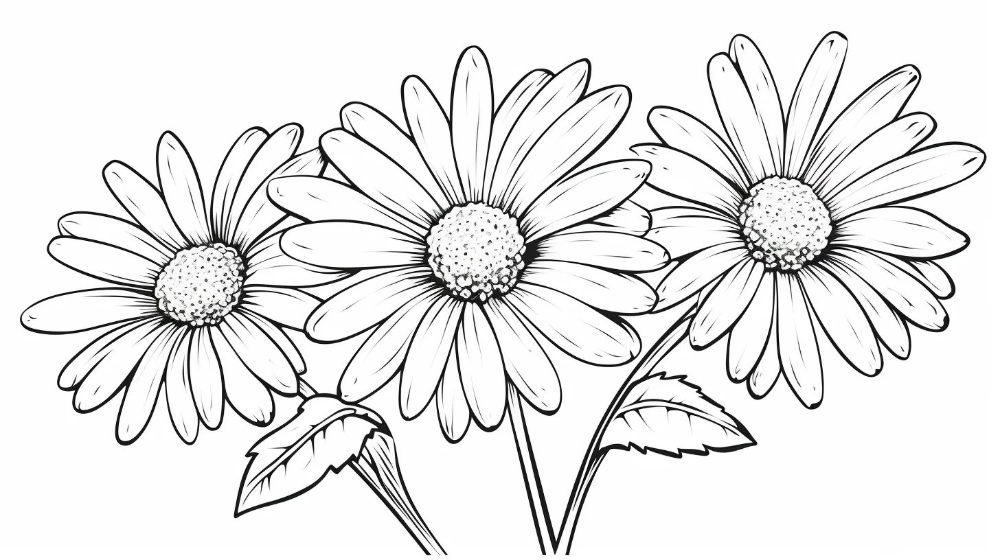 free printable daisy flower coloring pages