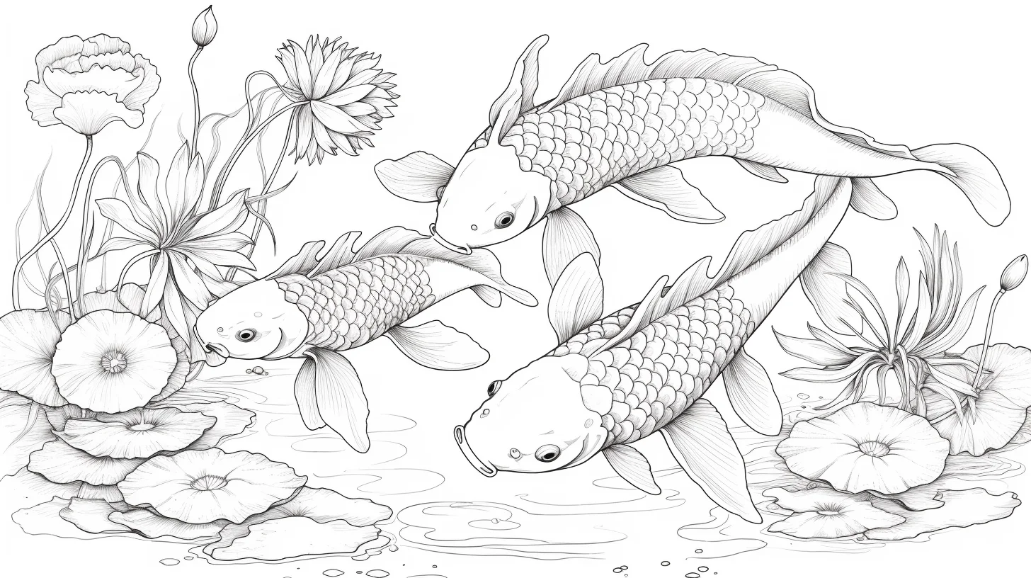 free printable koi fish coloring pages for aldult