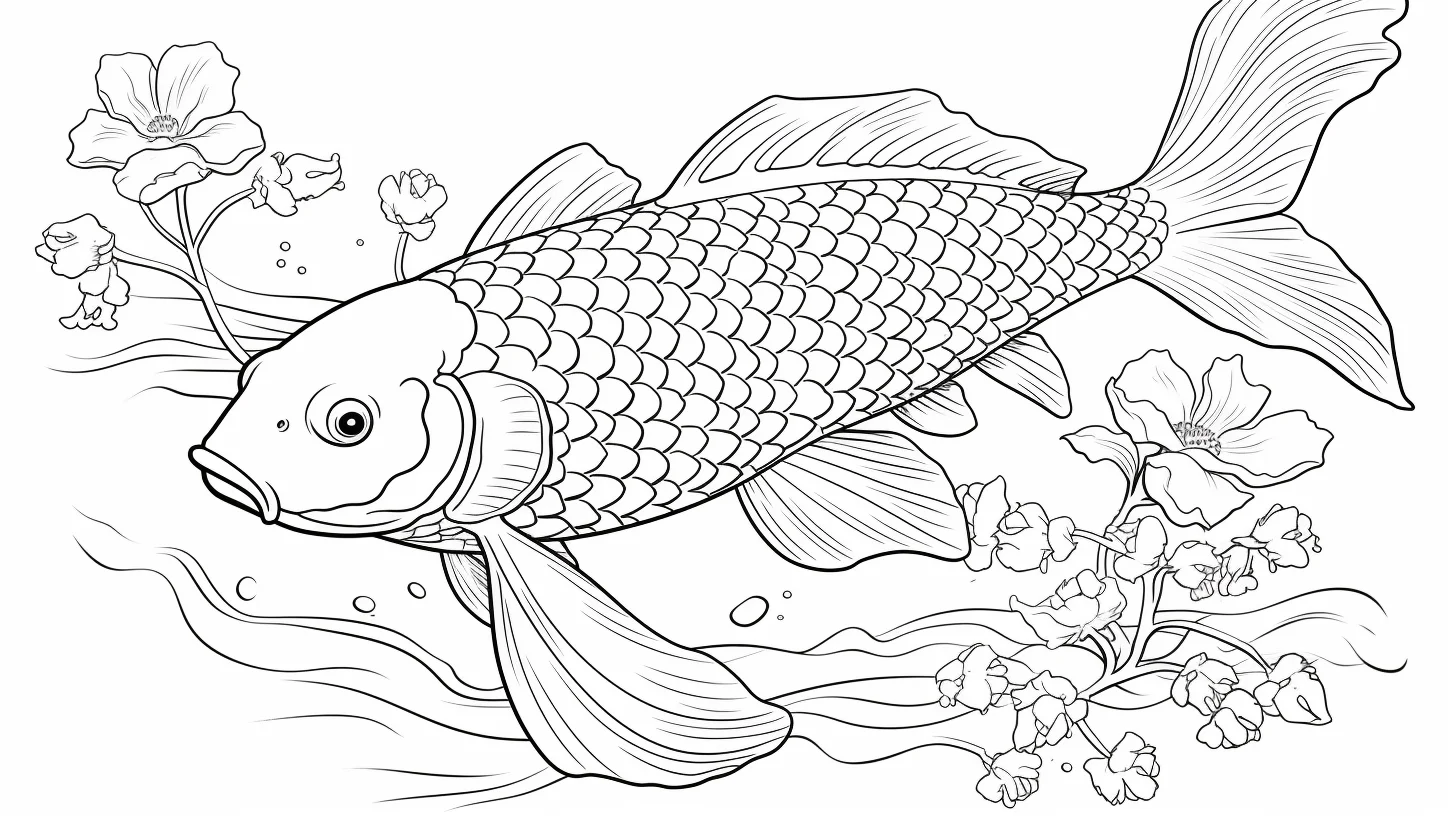 free printable koi fish coloring pages