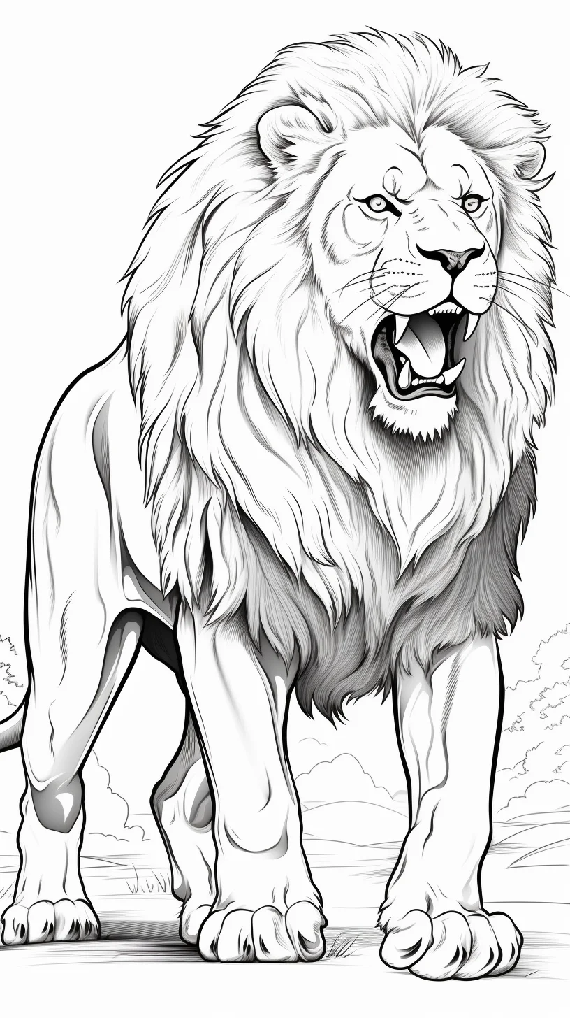 free printable lion coloring sheet