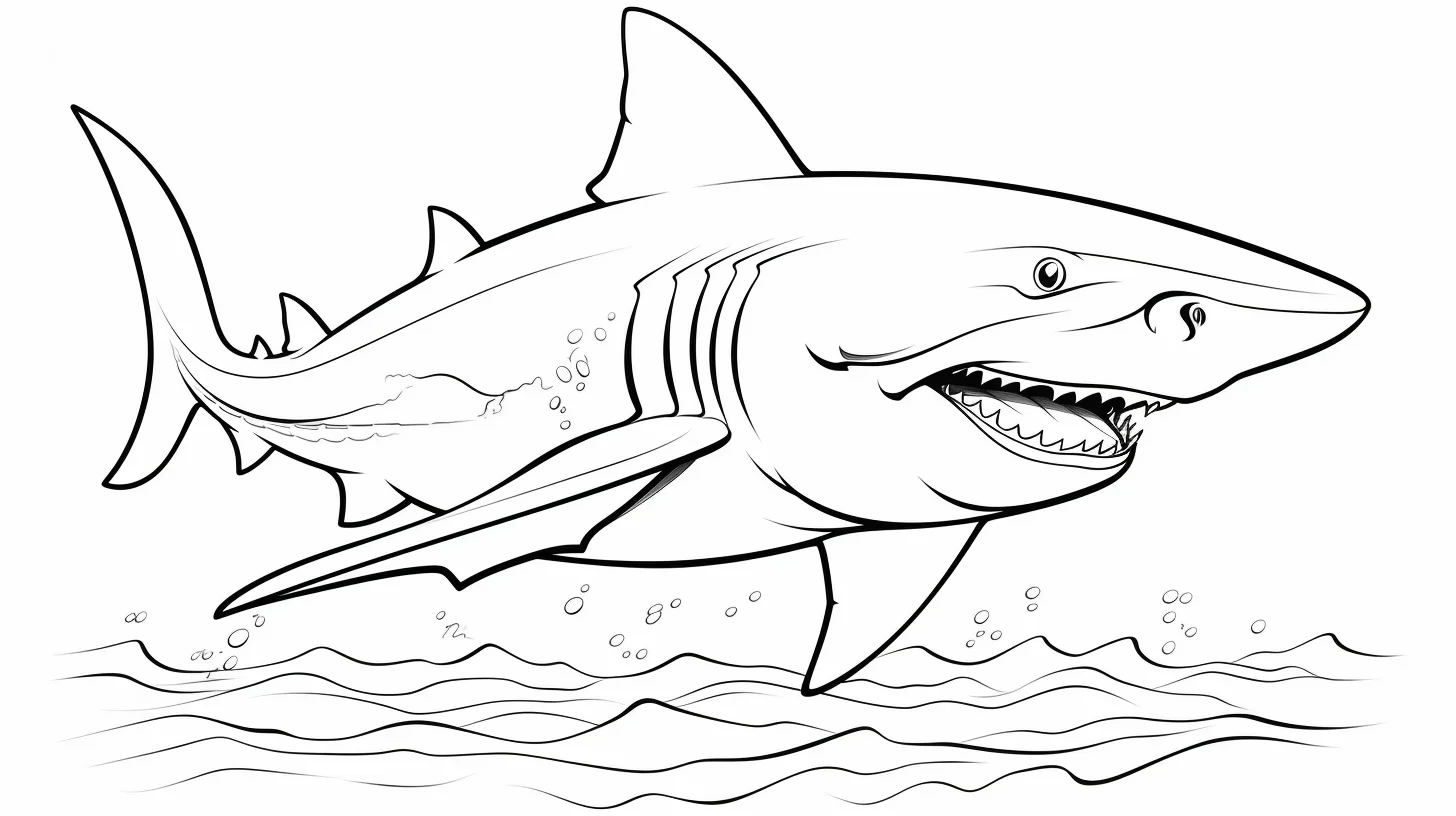 free printable megalodon coloring page for kids