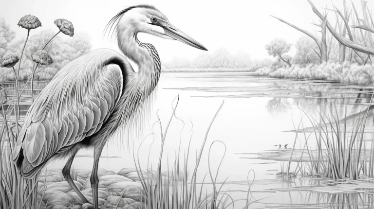 Nature landscape coloring page