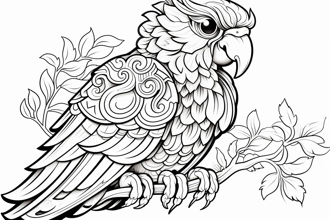 free printable parrot coloring pages for adults