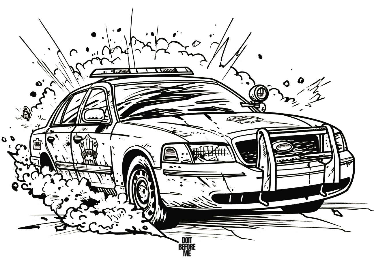 Download Free Printable Modern Police Car Coloring Pages 2024