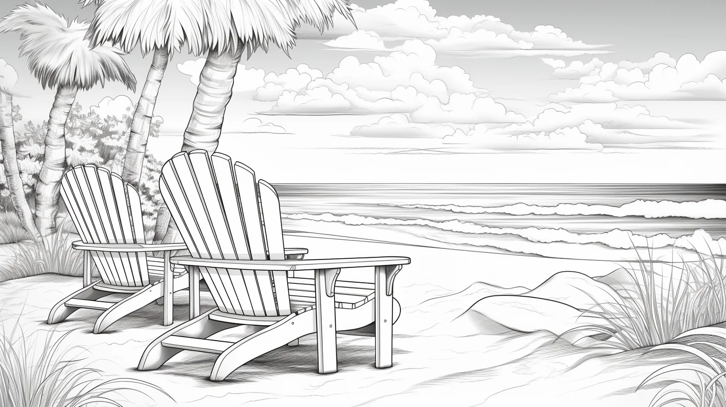 free printable summer beach coloring page