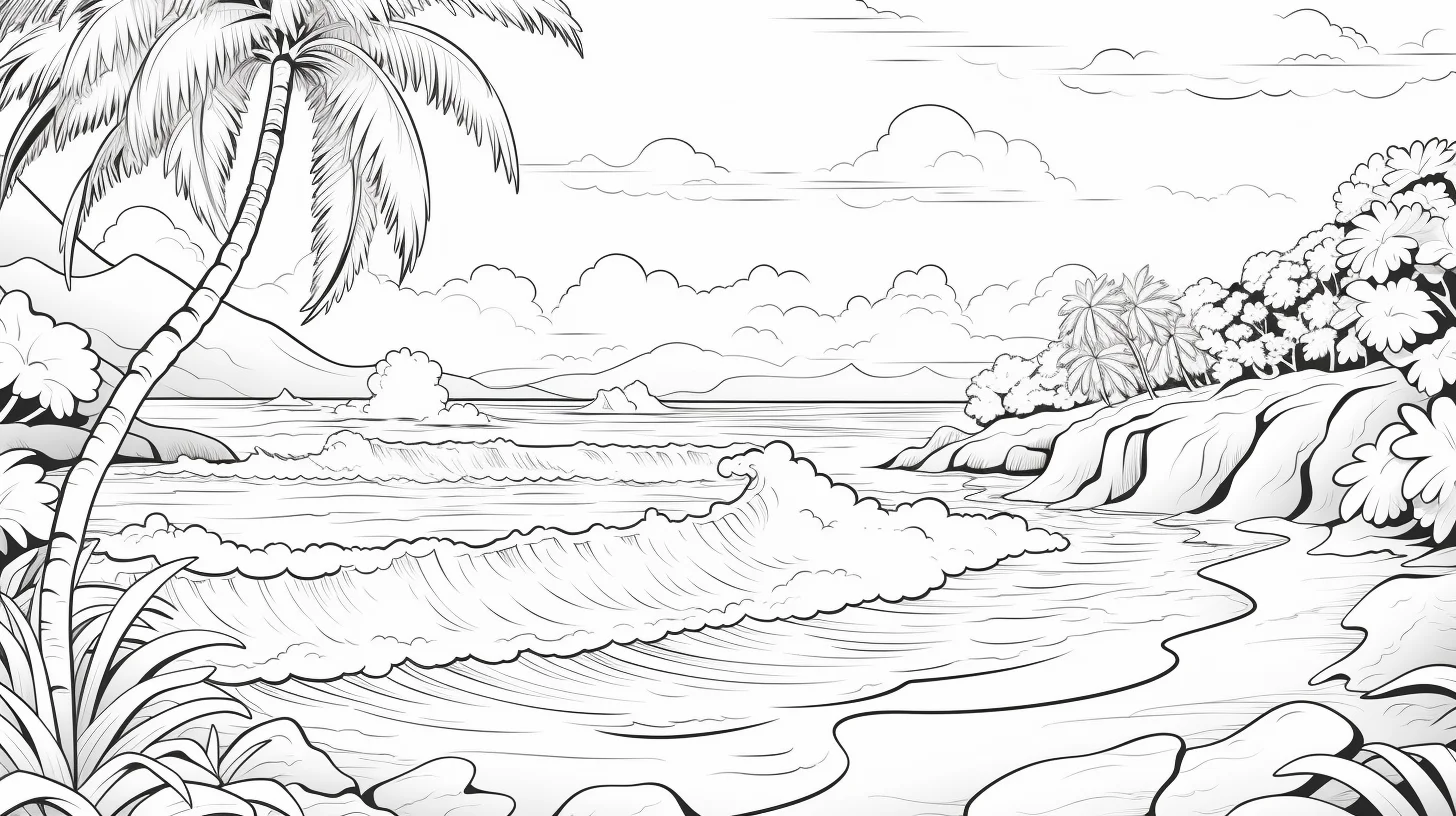 free printable summer beach coloring pages for adults