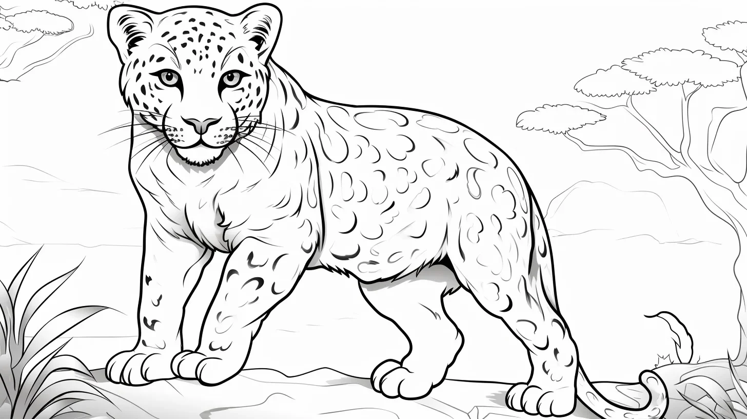 free snow leopard coloring pages