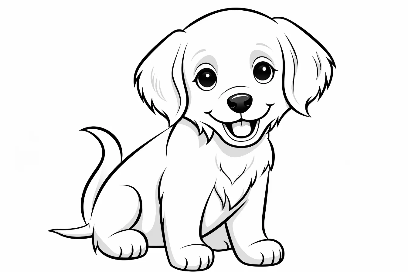 golden retriever puppy coloring pages to print