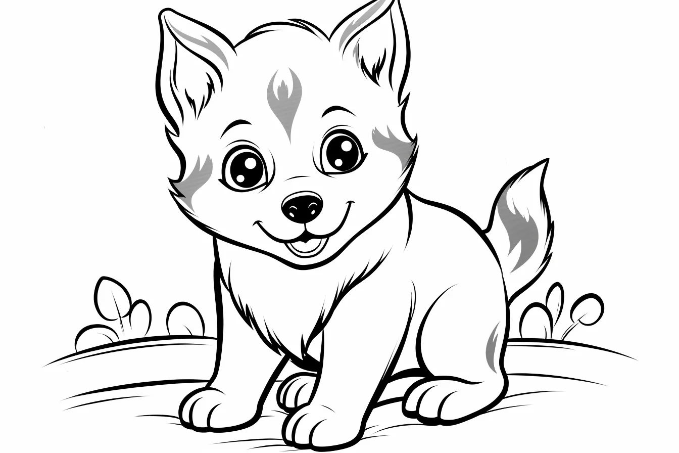 husky puppy coloring pages to print