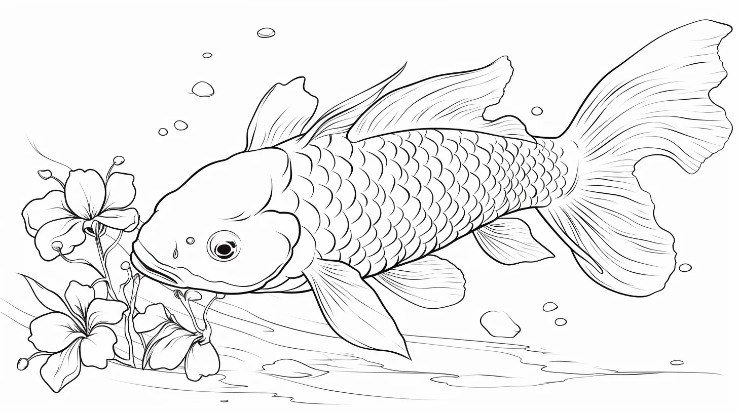 japanese koi fish coloring pages for free