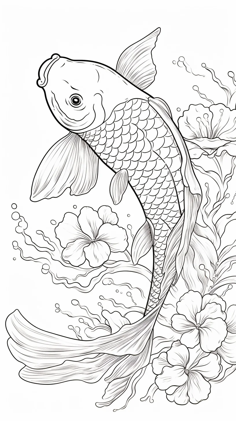 japanese koi fish sheet pages