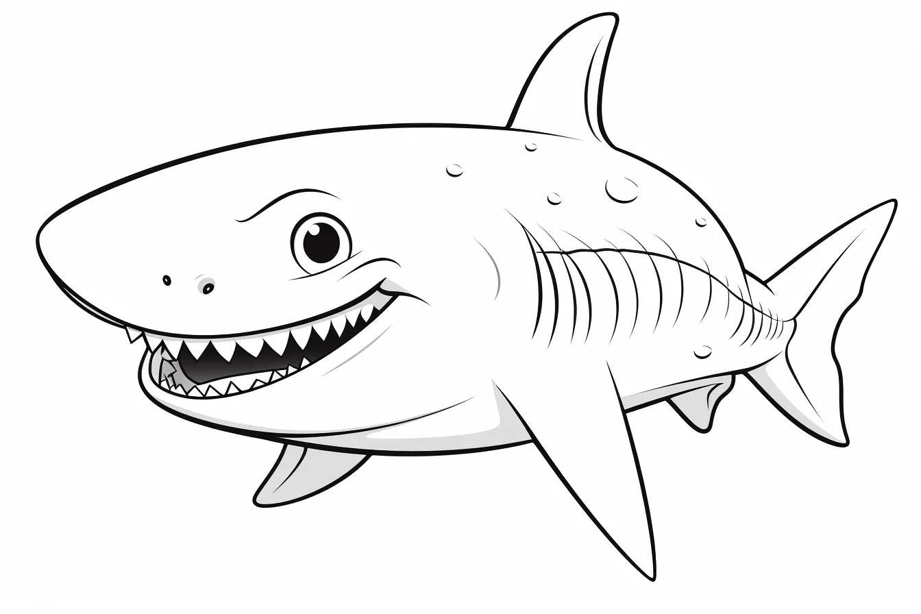 kawaii baby shark coloring pages