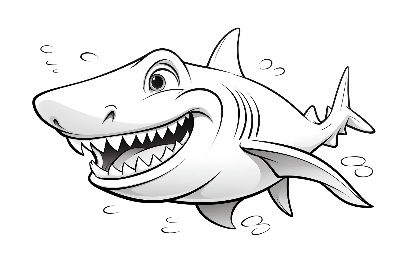 kawaii baby shark coloring pages for kids