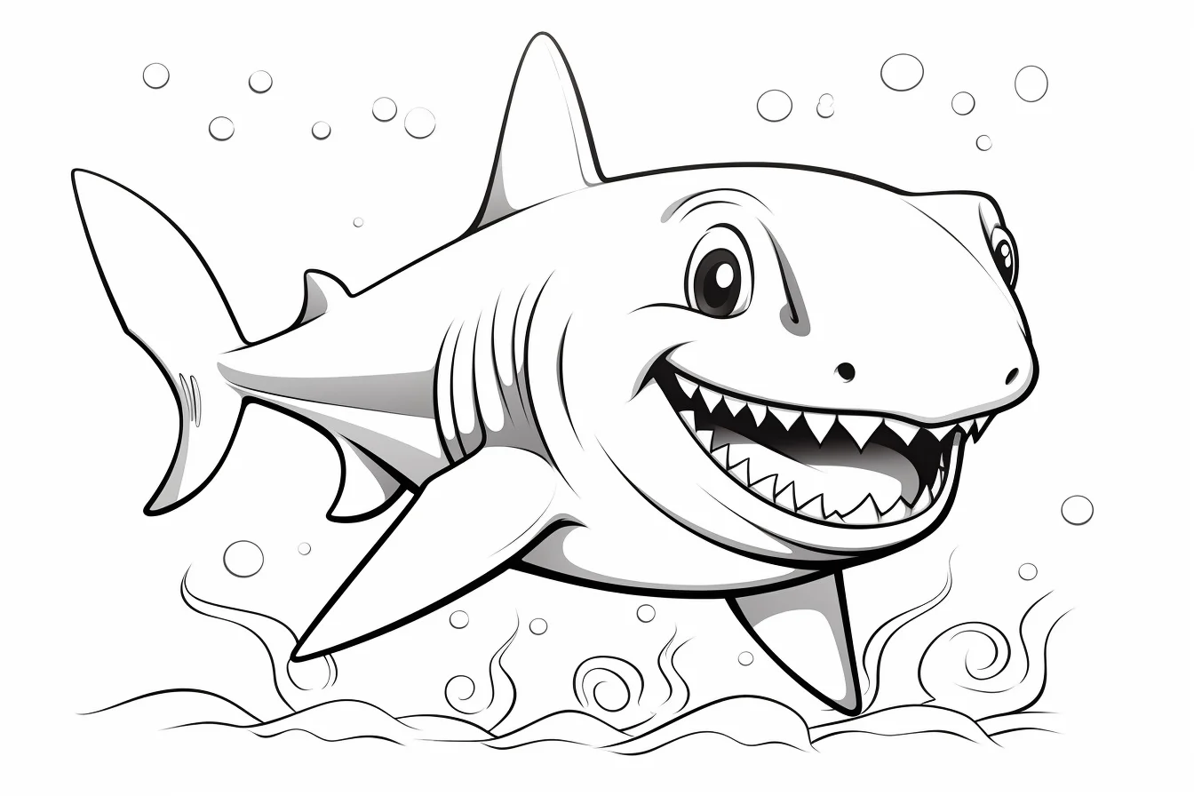 kawaii baby shark coloring pages for kids