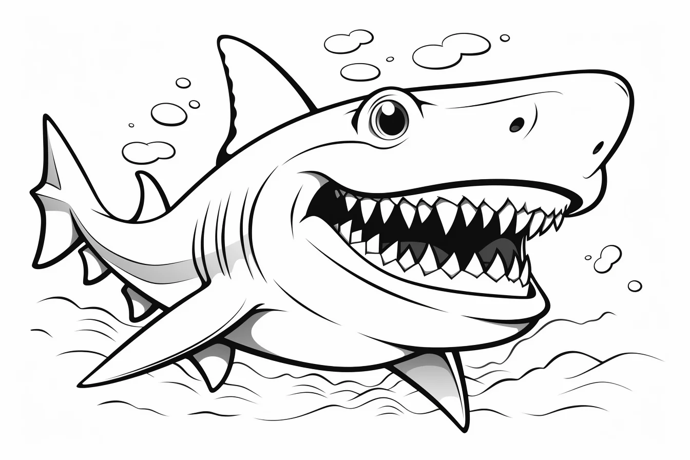 kawaii baby shark coloring pages to print