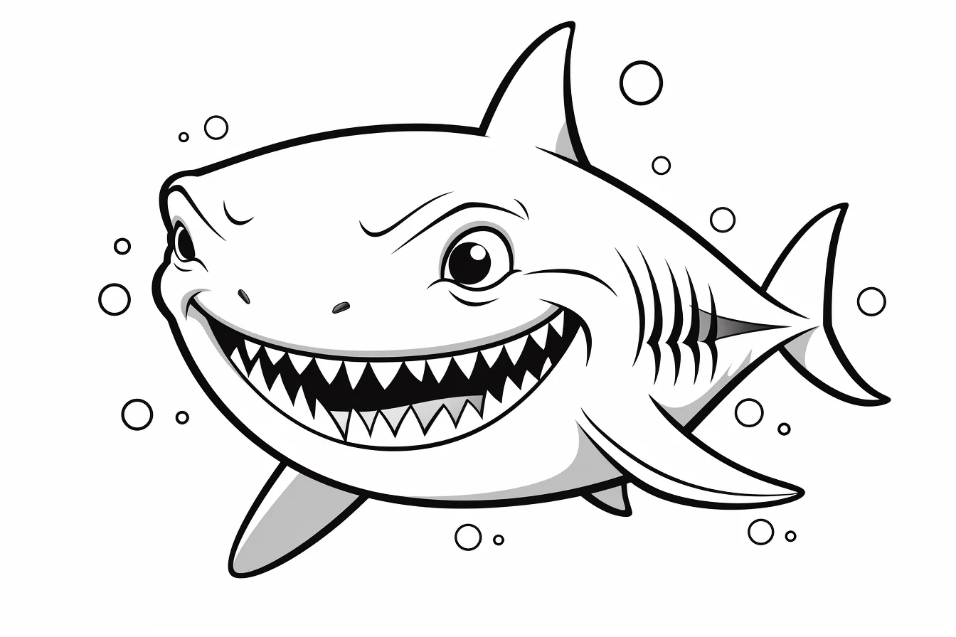 kawaii baby shark coloring pages to print