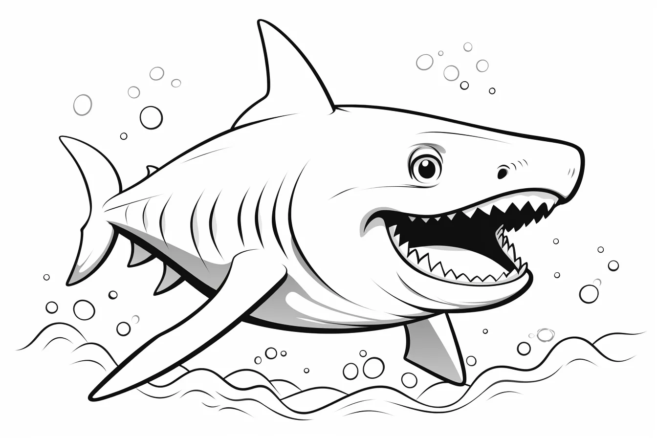 kawaii baby shark coloring pages