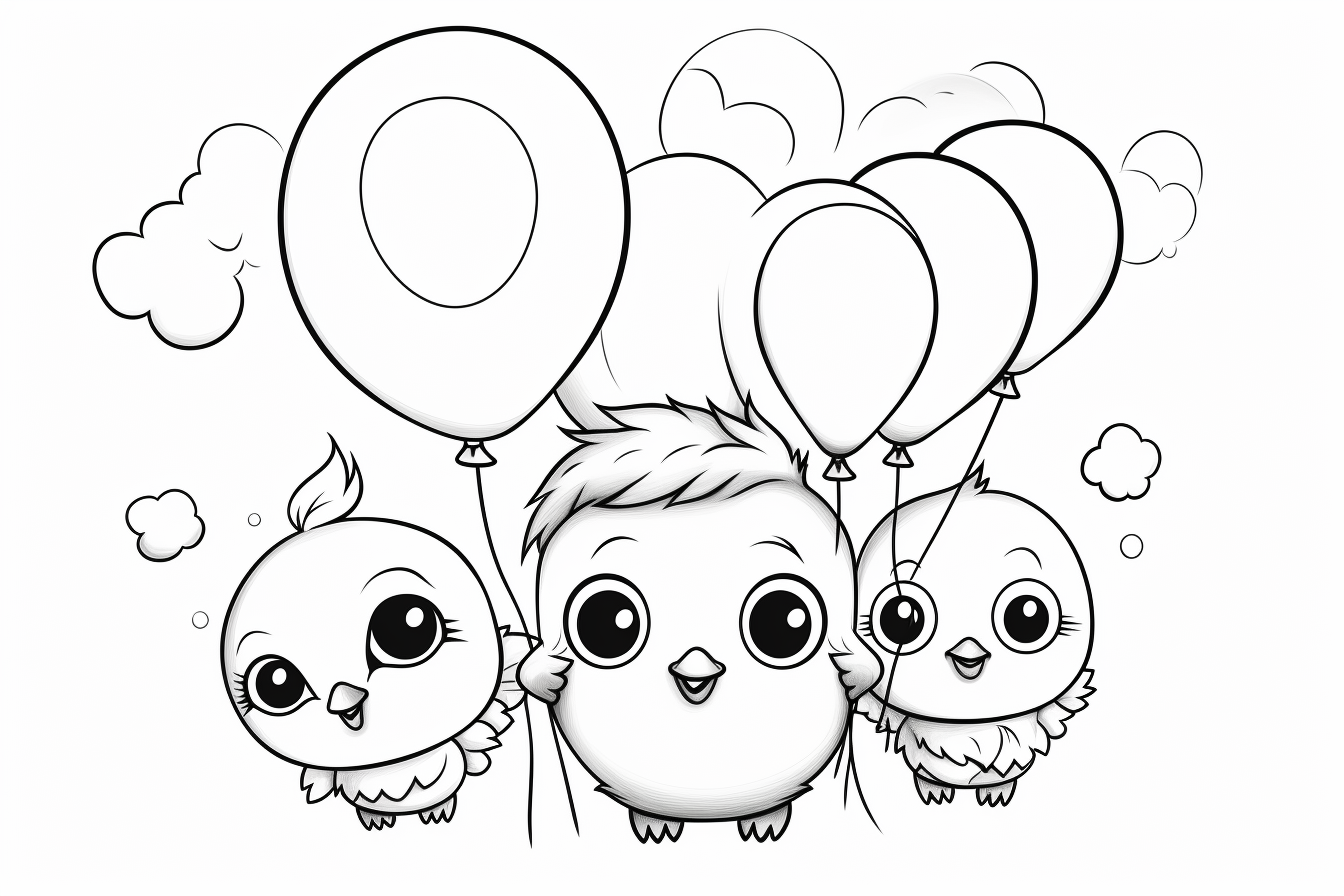 kawaii bird coloring pages for kids